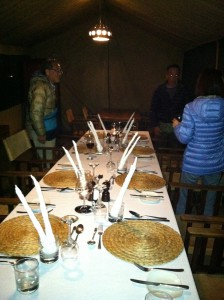 dinner in serengeti